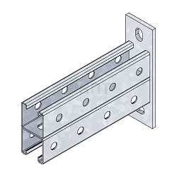 STRUT-консоль двойная ST-KD 41х41х900 (2,5 мм) горячеоцинкованная сталь