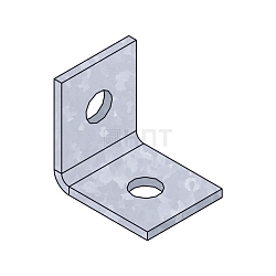 Уголок крепежный ST-MSA-2 (4,0 мм) с 2 отв. для STRUT-системы, горячеоцинкованная сталь